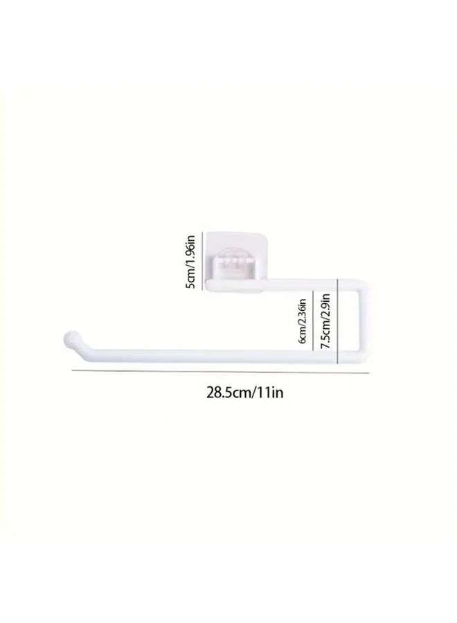 White Wall Mounted Toilet Paper Holder Kitchen Tissue Roll Rack Storage Hook - Image 4