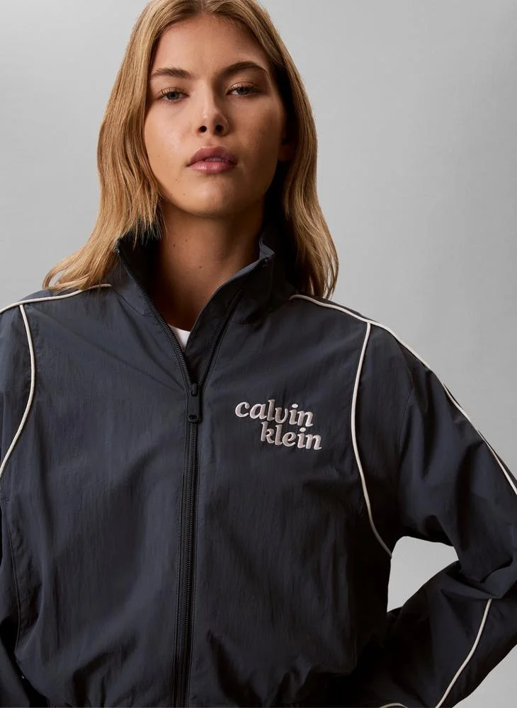 Calvin Klein Jeans Dark Slate Nylon Piping Jacket for Women | Best Price UAE