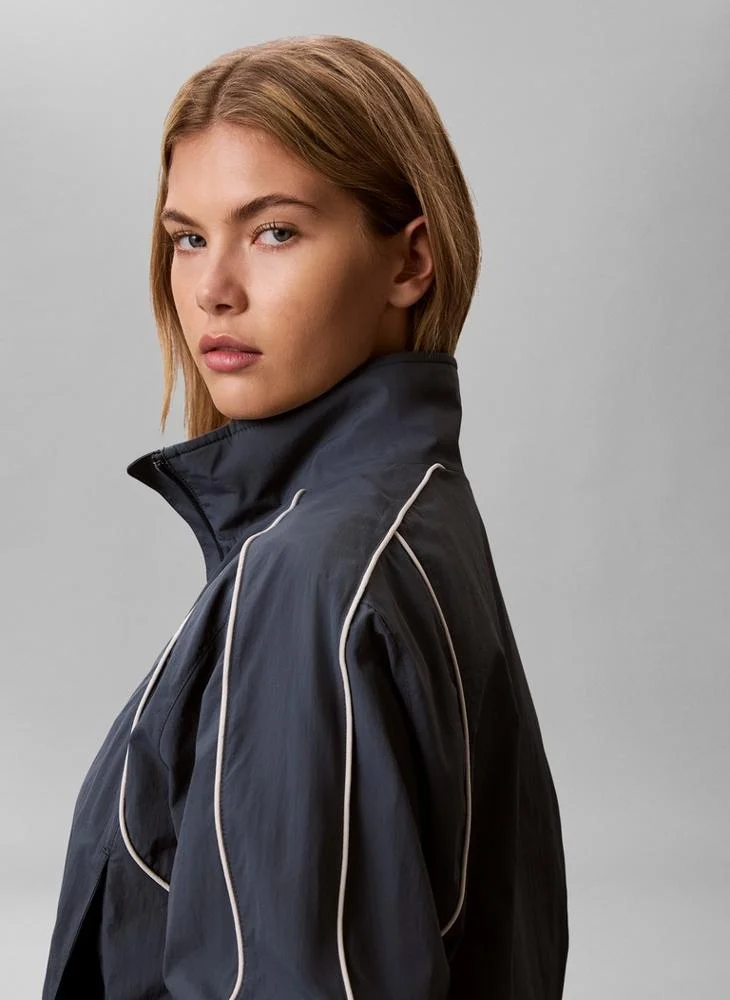 Calvin Klein Jeans Dark Slate Nylon Piping Jacket for Women | Best Price UAE