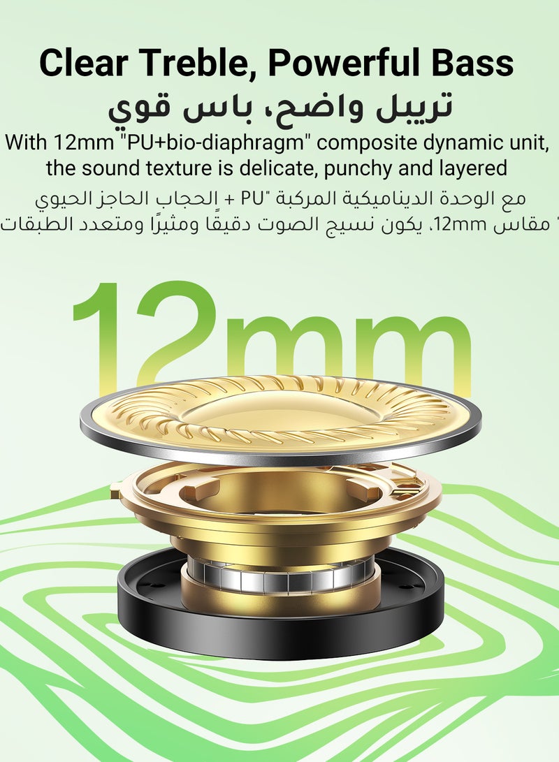 Ugreen HiTune P3 Wireless Earbuds, iPhone 16 Bluetooth 5.4 Headphones, 12mm Drivers, 28H Playtime, USB C Fast Charging, 2-Mic Noise Cancelling for Clear Calls, IPX5 Waterproof, Dual Device Connection - Image 4