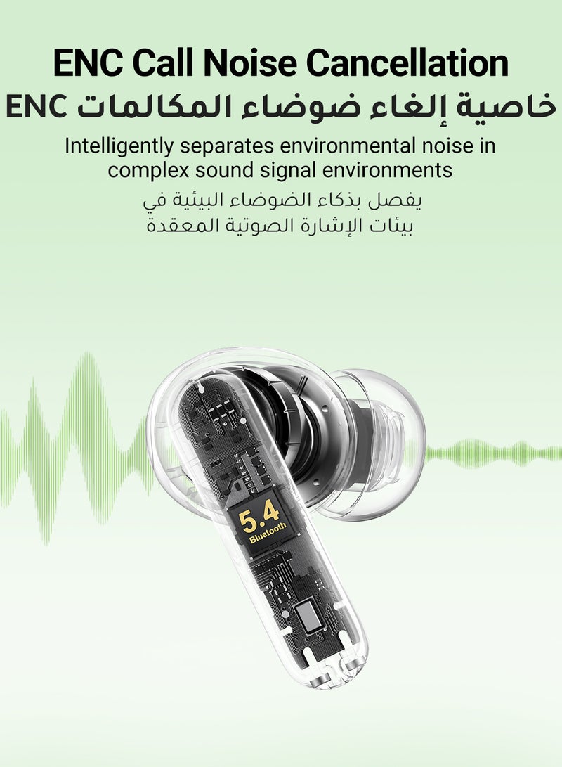 Ugreen HiTune P3 Wireless Earbuds, iPhone 16 Bluetooth 5.4 Headphones, 12mm Drivers, 28H Playtime, USB C Fast Charging, 2-Mic Noise Cancelling for Clear Calls, IPX5 Waterproof, Dual Device Connection - Image 5