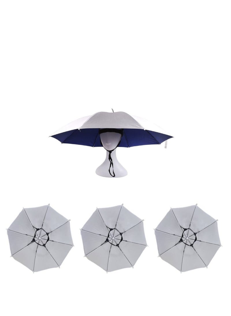 3Pcs Foldable Head Umbrella Hat for Outdoor Activities , Hajj And Umrah Sunlight UV Protection  - Image 1