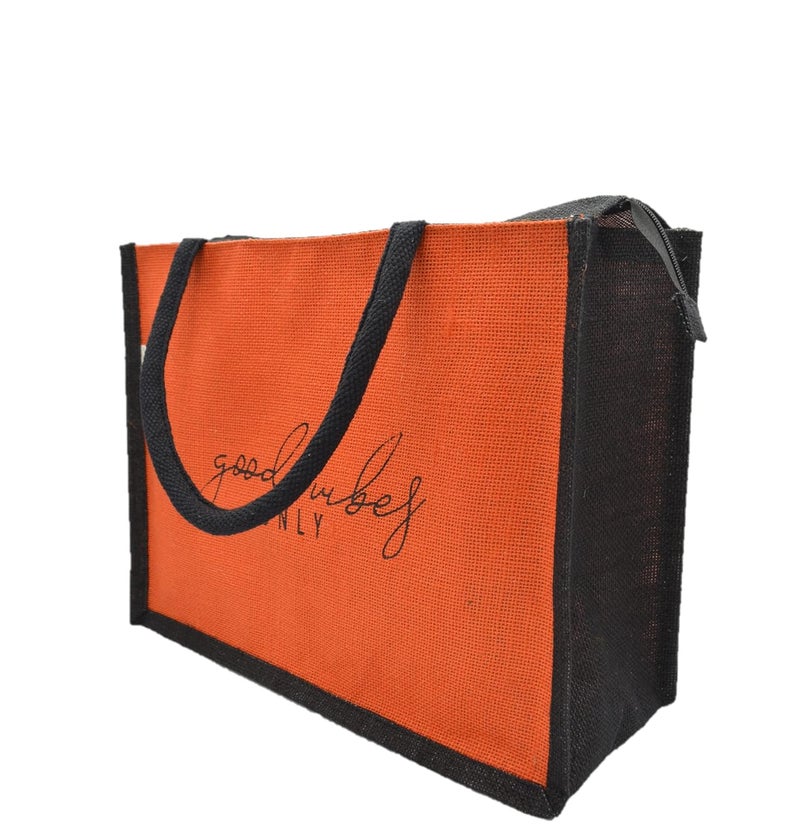 JUTEKA quote printed Jute Bag for Lunch, Office, Grocery, Picnic, Tiffin, Shopping Hand Bag with padded cotton handles… - Image 3