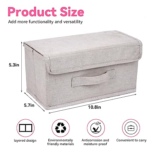 ChengFu Pad Holder for Women Bathroom,Sanitary Napkin Holder, Pad and Tampon Holder for Bathroom, 2 Compartments Pad and Tampon Organizer, Fabric Pad Holder for Period, White - Image 2