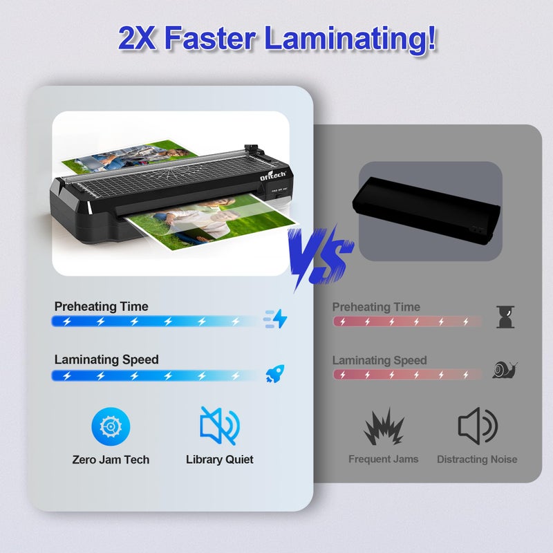OFITECH 9 inch Laminator Machine with 40 Laminating Sheets, 4-in-1 Thermal Laminator with Paper Trimmer & Corner Rounder, 2-Min Fast Warm Up, Hot & Cold Laminating Machine 8.5 x 11 for Office School Home - Image 4