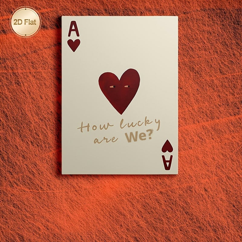 Framed Canvas Print - Heart Smiley Face and 'How Lucky We Are?' Quote - Image 2