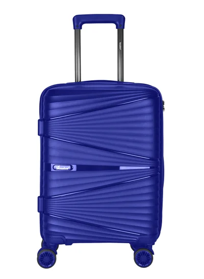 SENATOR Hard Case Carry On Luggage Trolley For Unisex Polypropylene Lightweight 4 Double Wheeled Suitcase With Built In TSA Type Lock Travel Bag KH1005 Blue