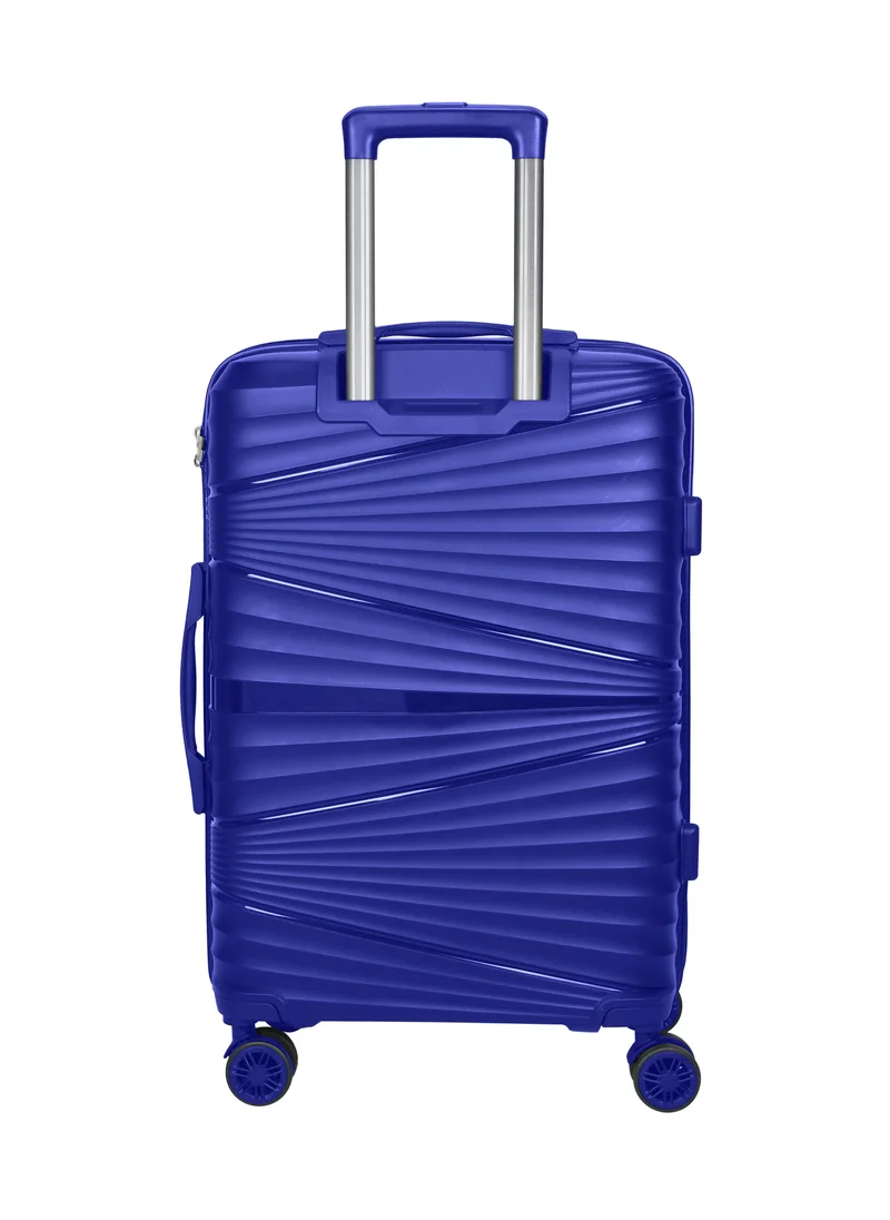 سيناتور Hard Case Carry On Luggage Trolley For Unisex Polypropylene Lightweight 4 Double Wheeled Suitcase With Built In TSA Type Lock Travel Bag KH1005 Blue