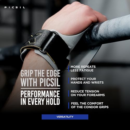PICSIL Condor Grips, No Hole Leather Hand Grips, Increased Protection and Comfort, Hand grips for Gymnastic, Cross Training, Pull ups, Weightlifting, Prevents Blisters and Tears, (G+, Coral) - Image 2