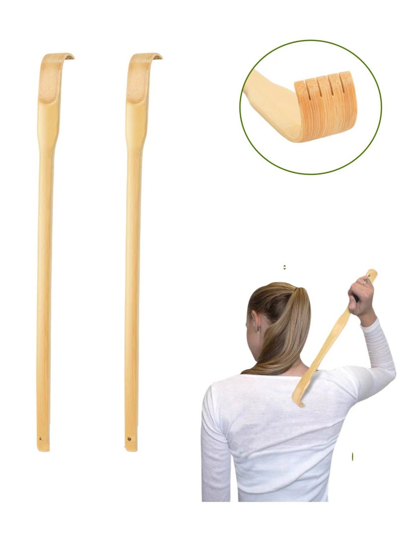 Loucky Bamboo Back Scratcher 2-Pack – 17 Inch Natural Wood Massager for Itch Relief – Smooth Finish, Ergonomic Grip, Gift for Elderly & Pregnant Women - Image 1