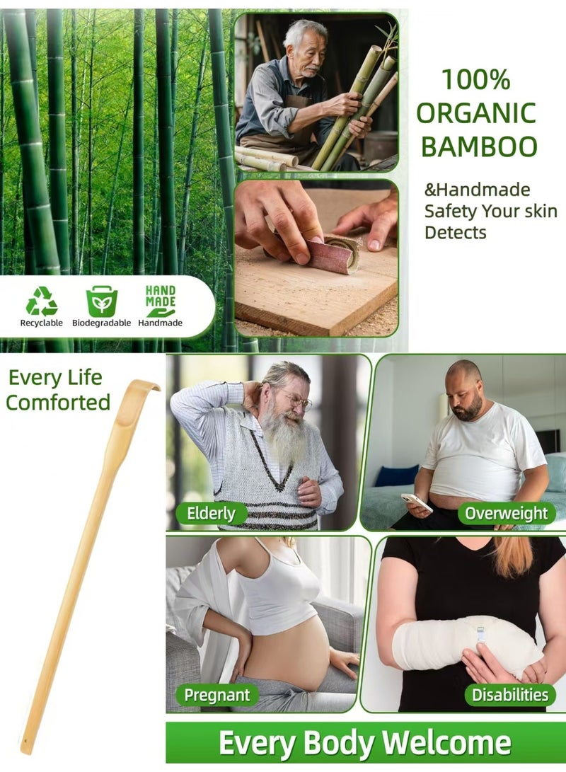 Loucky Bamboo Back Scratcher 2-Pack – 17 Inch Natural Wood Massager for Itch Relief – Smooth Finish, Ergonomic Grip, Gift for Elderly & Pregnant Women - Image 5
