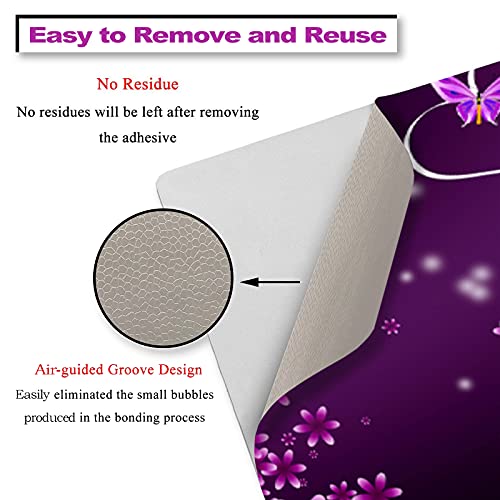 ArtSo Laptop Skin Sticker Decal, 12" 13" 13.3" 14" 15" 15.4" 15.6 inch Laptop Universal Netbook PC Notebook Vinyl Reusable Skin Sticker Cover Art Case Protector Personalized, Purple Heart Butterfly - Image 4