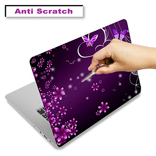 ArtSo Laptop Skin Sticker Decal, 12" 13" 13.3" 14" 15" 15.4" 15.6 inch Laptop Universal Netbook PC Notebook Vinyl Reusable Skin Sticker Cover Art Case Protector Personalized, Purple Heart Butterfly - Image 2
