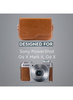 MegaGear Canon Powershot G9 X Mark Iı G9 X Leather Camera Case With Strap Brown Mg655  - Image 5