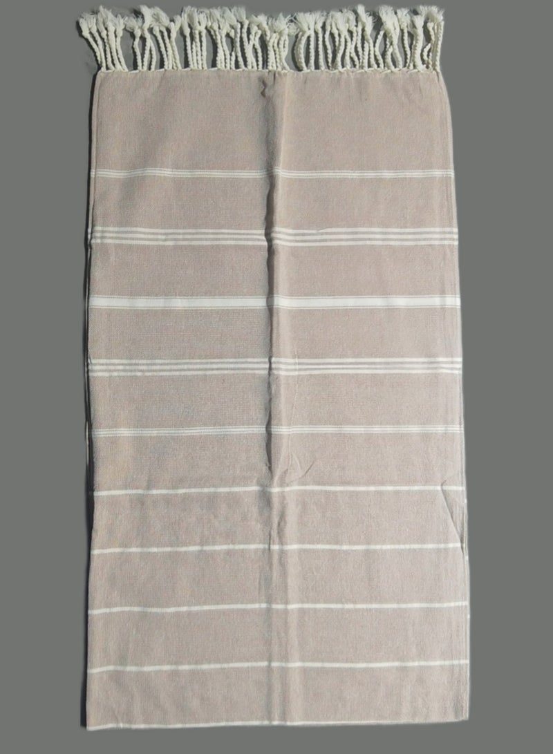 Rock Pow Turkish Beach Towel 35.4x71inch 100% Soft Cotton Sand Free Quick Dry Towel Turkish Towel Lightweight Travel Towel for Beach Gifts Beach Accessories (Khaki 90x180cm) - Image 3
