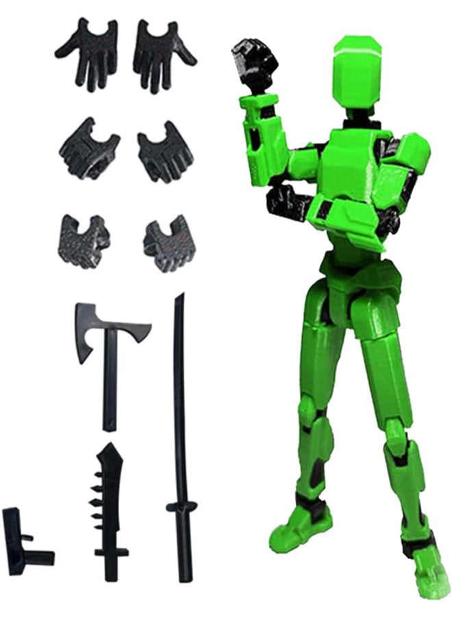 Multi-joint Movable Figure Hand Board Lucky 13 Doll Full Body Activity Robot Decompression To Play Artifact-Color:Three Generations Of Green Bags 58g  - Image 1
