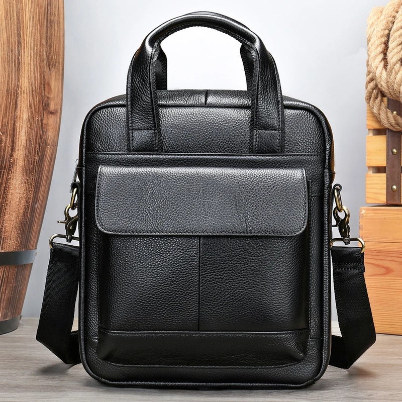 Y&D Men's Genuine Leather Handbag – Large Capacity Shoulder Satchel & Crossbody Messenger Bag for Men - Image 2