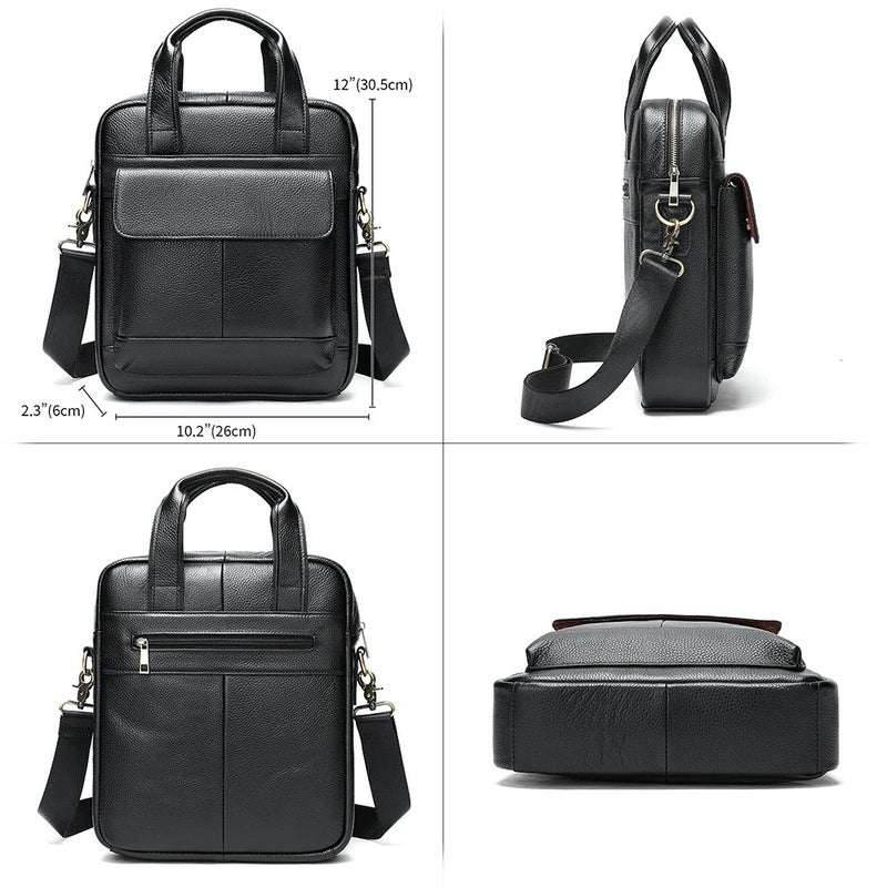 Y&D Men's Genuine Leather Handbag – Large Capacity Shoulder Satchel & Crossbody Messenger Bag for Men - Image 4