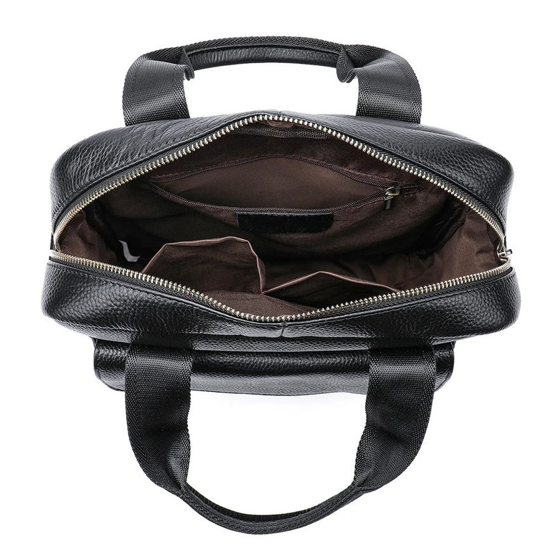 Y&D Men's Genuine Leather Handbag – Large Capacity Shoulder Satchel & Crossbody Messenger Bag for Men - Image 3