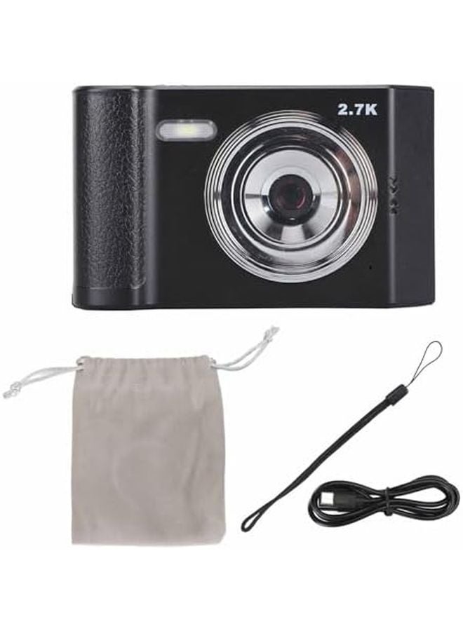 48MP Digital Camera 8X Zoom 2.7K HD Video 2.8 Inch IPS Display Auto Focus Anti Shake Compact Travel Selfie Camera Black - Image 1