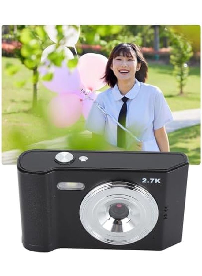 48MP Digital Camera 8X Zoom 2.7K HD Video 2.8 Inch IPS Display Auto Focus Anti Shake Compact Travel Selfie Camera Black - Image 4