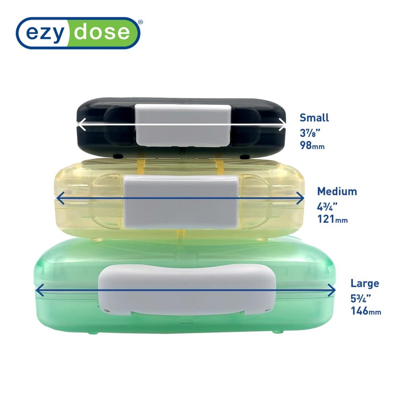 EZY DOSE Moisture-Proof Pill Case, Medicine Planner, Vitamin Organizer Box, Travel-Friendly, Latch-Closure to Secure Contents, 4 Individual Compartments of Multiple Sizes with Tight Seal, Small, Black - Image 5