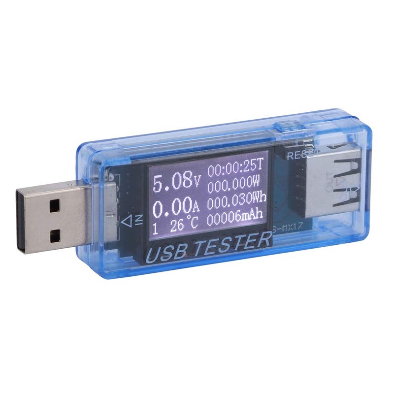 Digital USB Voltage Current Meter, 8 in 1 Tester Voltmeter Detector, 0‑5A 0‑150W 4‑30V Multifunction Power Monitor for Battery Charger and Electronic Devices (Blue) - Image 4
