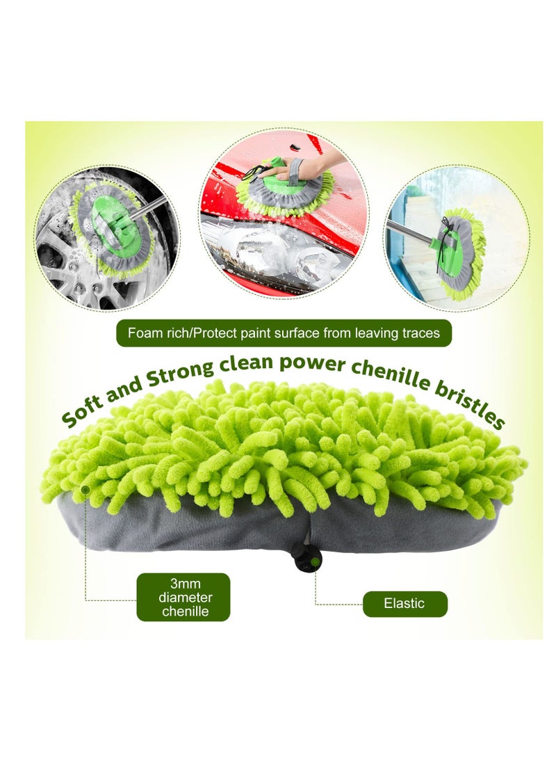 SOLARAE 5 Pcs Car Wash Mitt Car Wash Kit, Car Wash Brush Not Included, Microfiber Mitt Car Wash Detail Car Cleaning Tools Truck Washing Kit Chenille Scratch Free Replacement Kit for Auto RV Pickup Bus - Image 3