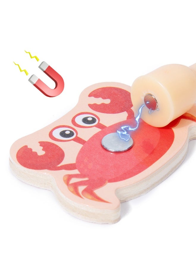 JAYATO 34 PCS Fishing Toy with Magnets for 1-2-3-year-old Children An Educational and Interactive Game that Helps Develop Children's Hands and Brain Skills It Also Helps Children Recognize Animals and the Ocean - Image 3