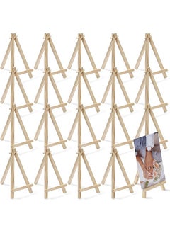 The Bros Mini Wooden Easel, Desktop Small Easel, Wooden Photo Frame Tripod, Digital Oil Painting Display Mini Easel, Advertising Display Stand, 20 Pieces  - Image 1