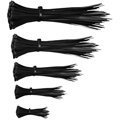 LIRABS® 4, 6, 8, 10, 12 Inch Nylon Cable Ties Zip Wire Organizer Ties, Zip Ties, Cable Organizer, 50 Pieces Each Size Combo - Black - Image 1