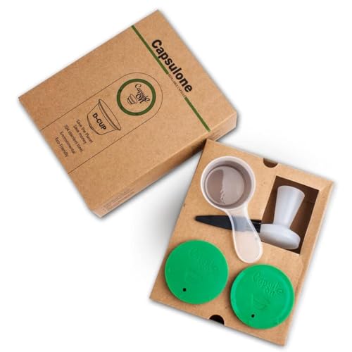 Capsulone Stainless Steel Refillable Coffee Capsule fit for Dolce Gusto cafe maker Cream Reusable Coffee Pods Metal Permanent Coffee filter Compatible with Nescafe Dolce Gusto with 1 tamper - Image 1