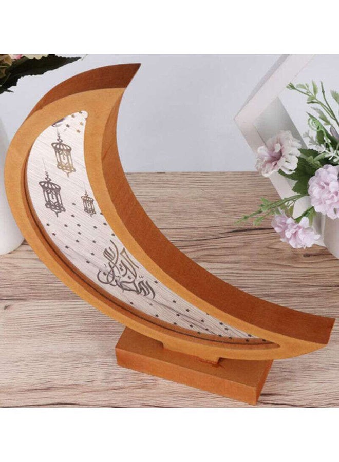 NIBEMINENT Moon Lamp Crescent Star Islam Eid Ramadan Mubarak Decorative Night Light Brown/White/Black 24x5x30cm - Image 2