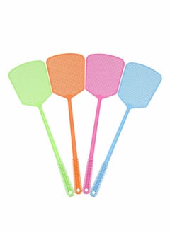 Excefore Fly Swatter, 4 Pack Strong Plastic Fly Swat Set with Long Flexible Handle Manual Heavy Duty Fly Swatters Assorted Colors (Random Color )  - Image 1