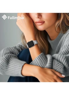 Fullmosa Fullmosa Compatible Apple Watch Bands 49mm 45mm 44mm 42mm 41mm 40mm 38mm, Stainless Steel iWatch Band with Case Metal Strap for Apple Watch Series Ultra 9 8 7 6 5 4 3 2 1 SE,42mm 44mm 45mm Silver  - Image 3