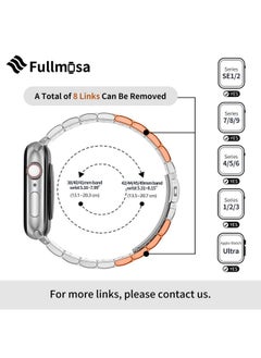 Fullmosa Fullmosa Compatible Apple Watch Bands 49mm 45mm 44mm 42mm 41mm 40mm 38mm, Stainless Steel iWatch Band with Case Metal Strap for Apple Watch Series Ultra 9 8 7 6 5 4 3 2 1 SE,42mm 44mm 45mm Silver  - Image 4