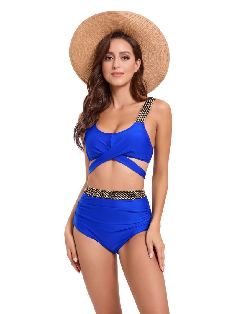 Factory Thickened and Style Solid Color Swimsuit for Women, Triangle Bikini for Foreign Trade, Bikini, Two-Piece Style - Image 2
