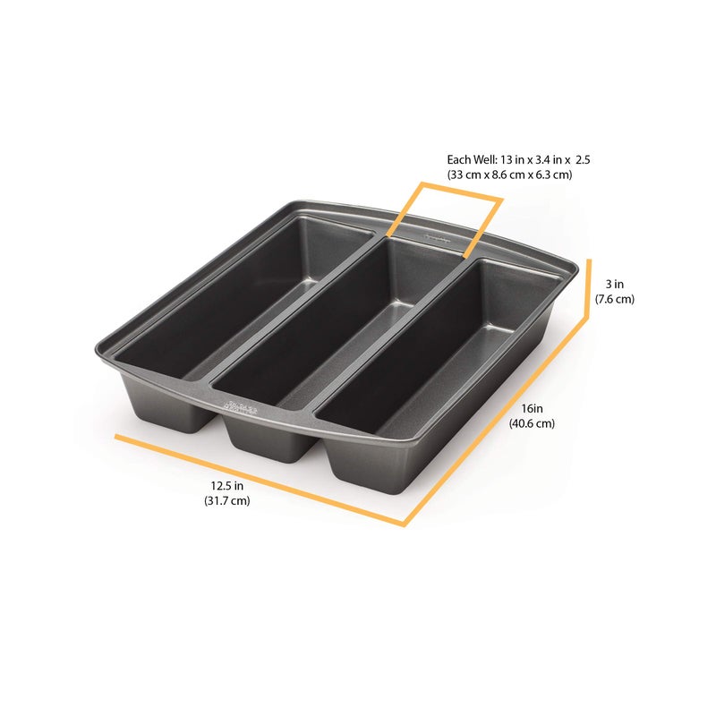 chicago metallic Chicago Metallic Professional Lasagna Trio Pan, Perfect for loaf breads, cakes and more 12.5 by 16 by 3 inches, Silver - Image 5