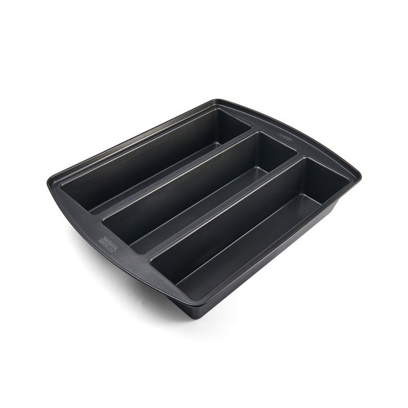 chicago metallic Chicago Metallic Professional Lasagna Trio Pan, Perfect for loaf breads, cakes and more 12.5 by 16 by 3 inches, Silver - Image 1