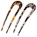 Fsmiling French Hair Pins Tortoise Shell U Shaped 2 Prong Hair Sticks Acetate Chignon Pin for Women Hairstyle Accessories 2 Pack - Image 2