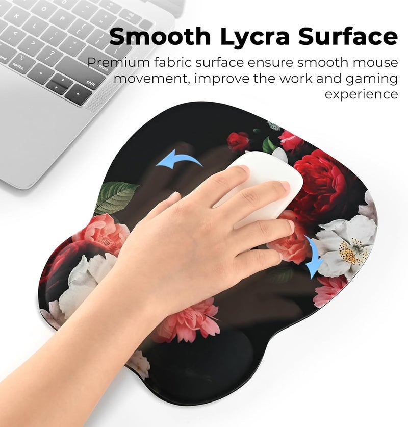 Eoocoo وسادة ماوس مريحة مع دعم للمعصم، وسادة ماوس مع وسادة معصم من رغوة الذاكرة وقاعدة غير قابلة للانزلاق للكمبيوتر، مقهى، منزل ومكتب، 9.64 × 8.26 بوصة ملحقات مكتب - Image 4