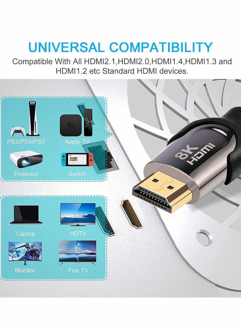Generic 8K HDMI 2.1 Cable, 48Gbps High-Speed Ultra HD Lead, Supports 8K@60Hz and 4K@120Hz for Ultimate Gaming and Home Theater Experience.  - Image 3