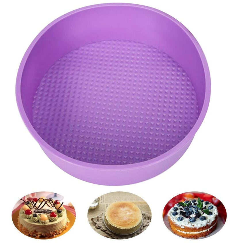 KOOTIPS Baking Silicone 10-Inch Round Cake Pan Baking Mold, BPA Free, Non-Stick European-Grade Silicone, 2.16-Inches Deep - Image 1