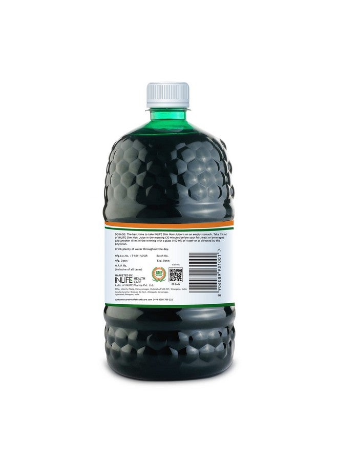 Inlife عصير نوني مركز إنلايف سليم | إدارة الوزن مع غارسينيا كامبوجيا، مورنغا، ألوة فيرا، أملّا | مكمل Ayurvedic للرجال والنساء - عبوة عائلية 1 لتر - Image 4