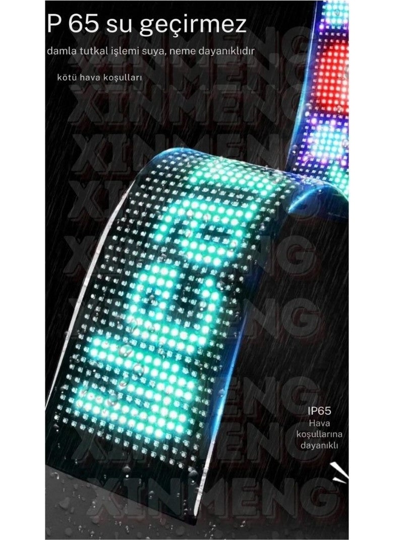 New Led Matrix Panel Digital Sliding RGB Screen Remote Control Mobile App Vehicle Office Business 37cm X11cm