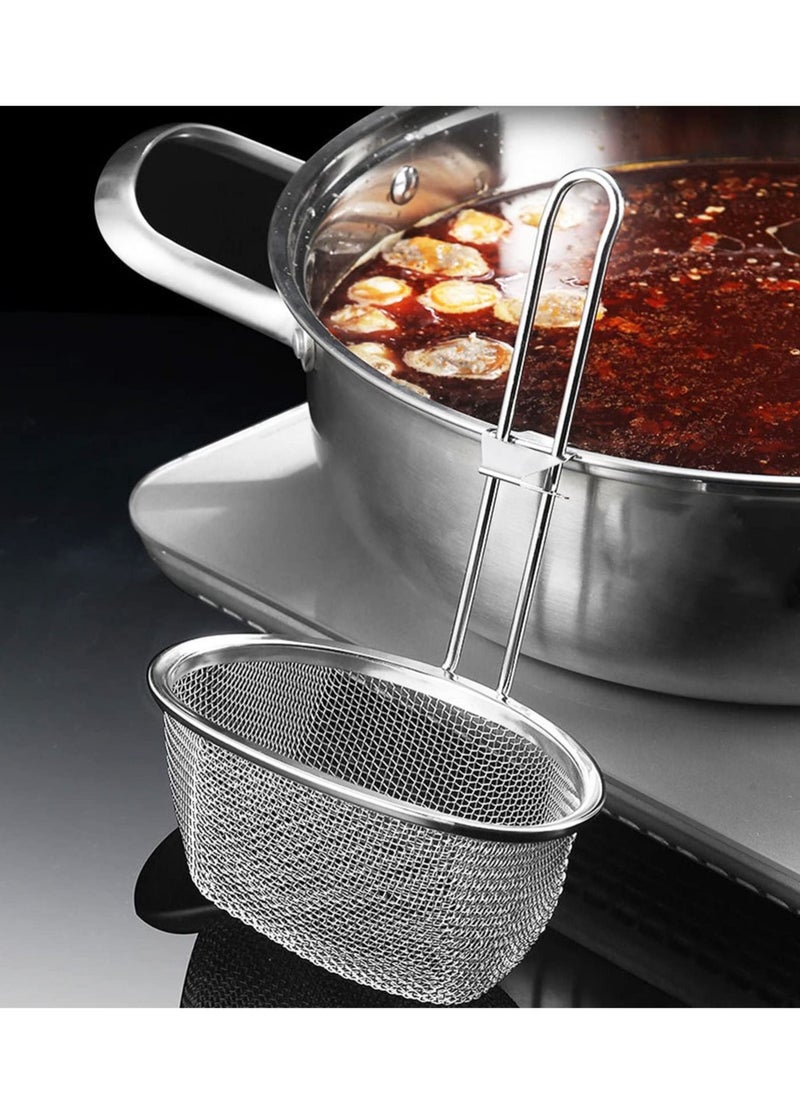 Y&D Stainless Steel Fine Mesh Spider Strainer Kitchen Sieve with Hanging Handle for Pasta Noodles Dumplings, Ramen  - Image 2