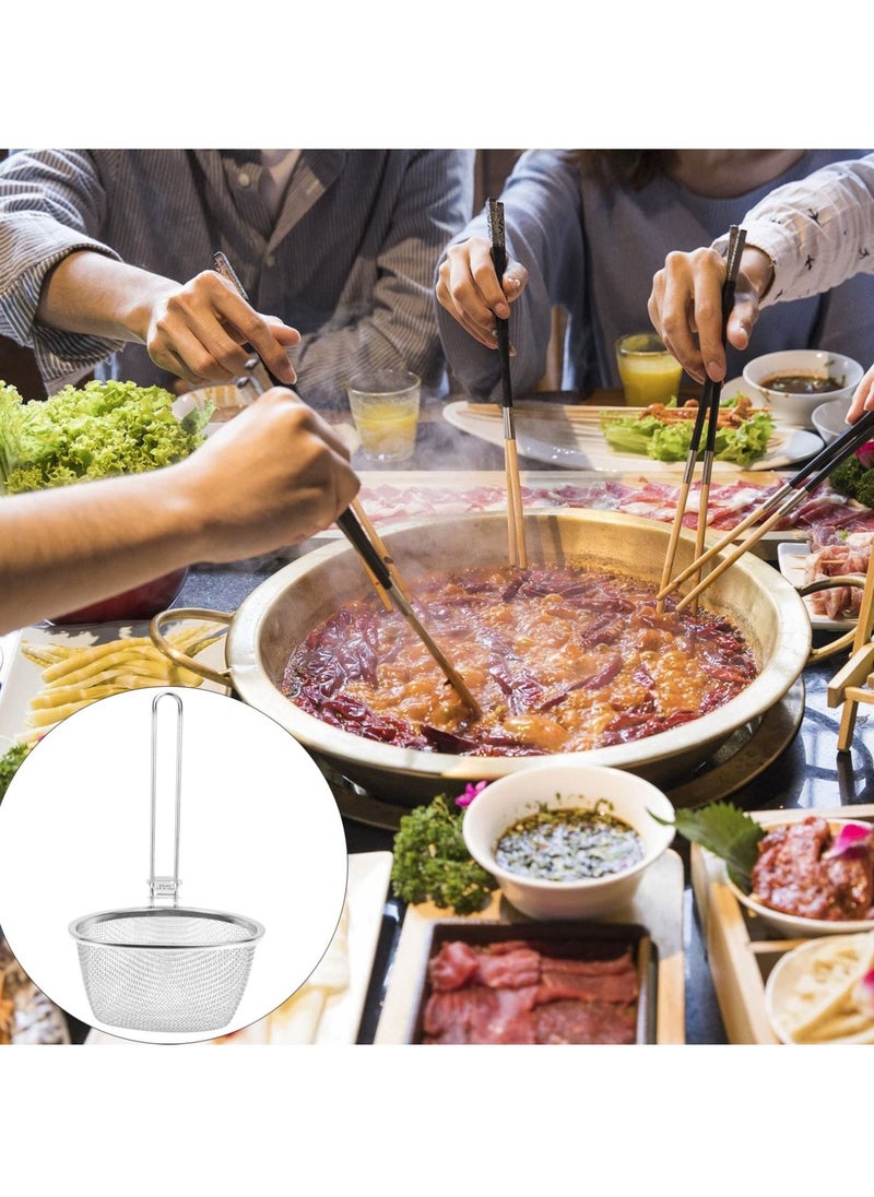 Y&D Stainless Steel Fine Mesh Spider Strainer Kitchen Sieve with Hanging Handle for Pasta Noodles Dumplings, Ramen  - Image 5