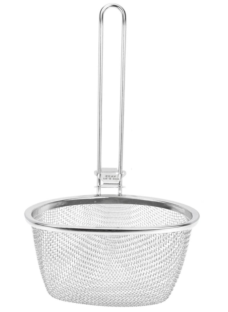 Y&D Stainless Steel Fine Mesh Spider Strainer Kitchen Sieve with Hanging Handle for Pasta Noodles Dumplings, Ramen  - Image 1