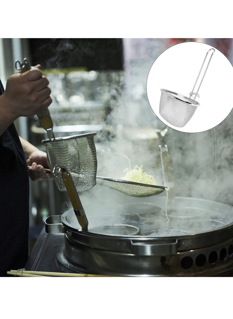 Y&D Stainless Steel Fine Mesh Spider Strainer Kitchen Sieve with Hanging Handle for Pasta Noodles Dumplings, Ramen  - Image 4