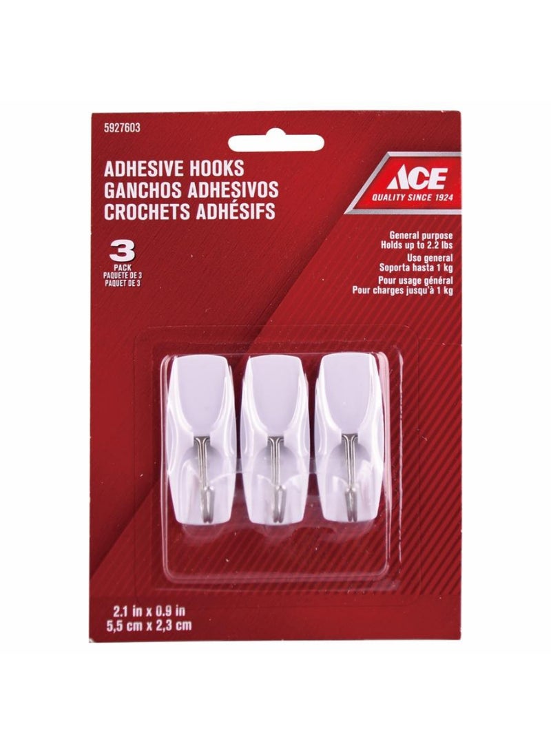 ACE Ace Adhesive Hooks 5.5 x 2.3cm 3Pcs 